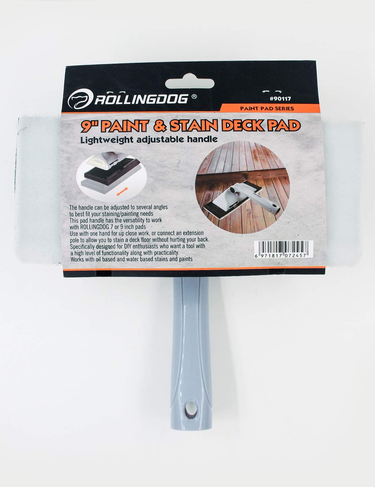 ROLLINGDOG Almohadillas de pintura para paredes, almohadilla de pintura de 230 mm con mango ajustable, compatible con poste de extensión