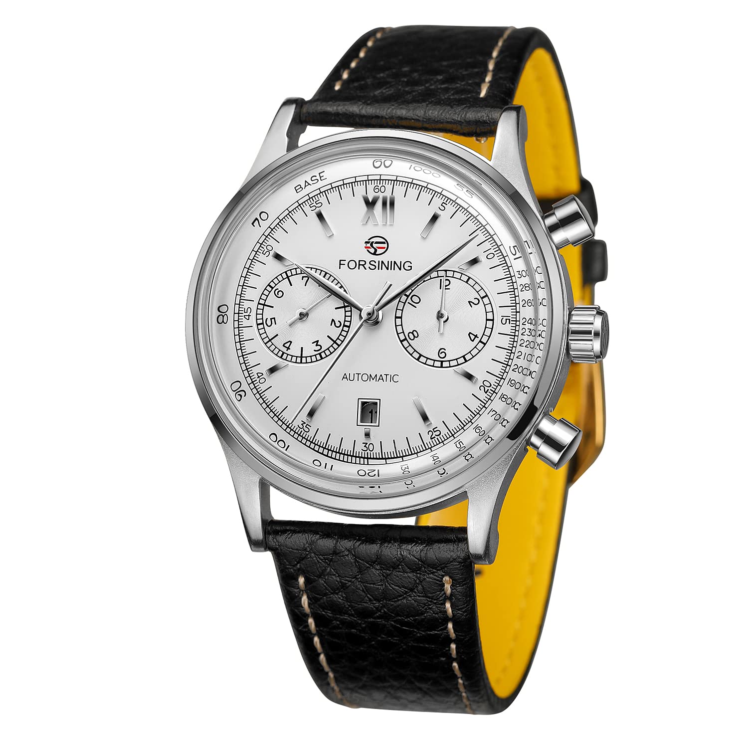 FORSINING Mens Automatic Tourbillon Dress Watches Analogue Mechanical Calendar Minimalist Waterproof Wrist Watch, 3-White, Chronograph,Mechanical (B0C3D27C75) Amazon Price History, Amazon Price Tracker