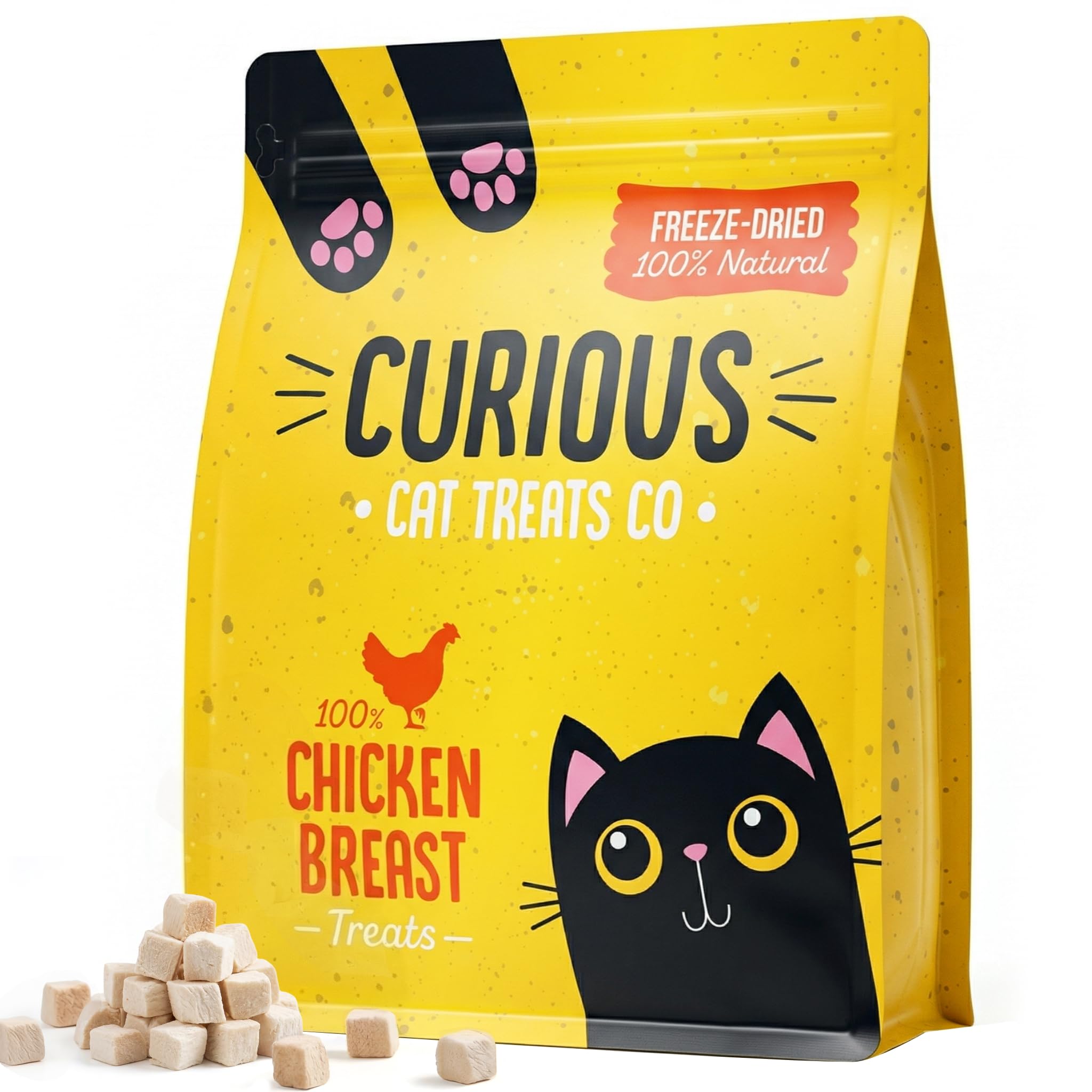 Freeze Dried Chicken Cat Treats 100% Natural Grain Free Fresh Chicken Dry Cat Treat Allergen-Free & Hypoallergenic Easy Digestion Nibbles for Cats 300g