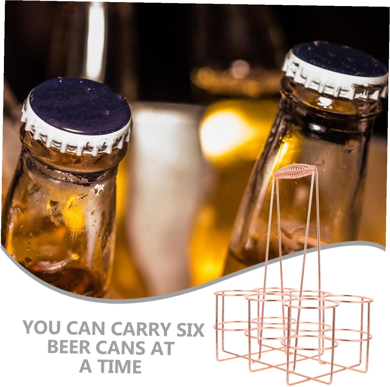 Garneck Handheld Beer Bottle Carrier Basket Organizer for Bars Ktvs Parties and Events Convenient Storage for Beer and Wine Bottles