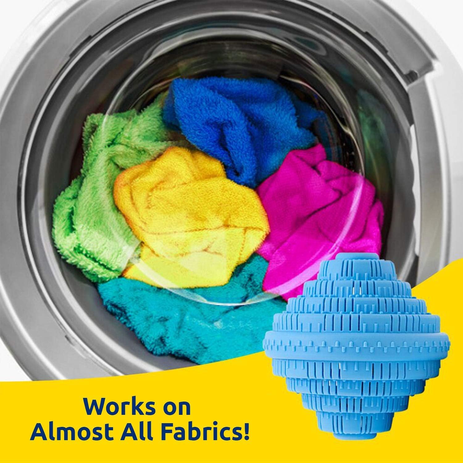 Wash Wizard Laundry Balls For Washing Machine (1 Pack) Reusable, Natural, Hypoallergenic and Eco-Friendly Washer Ball, Laundry Detergent Alternative, Lasts up to 1500 Washings : Health & Household