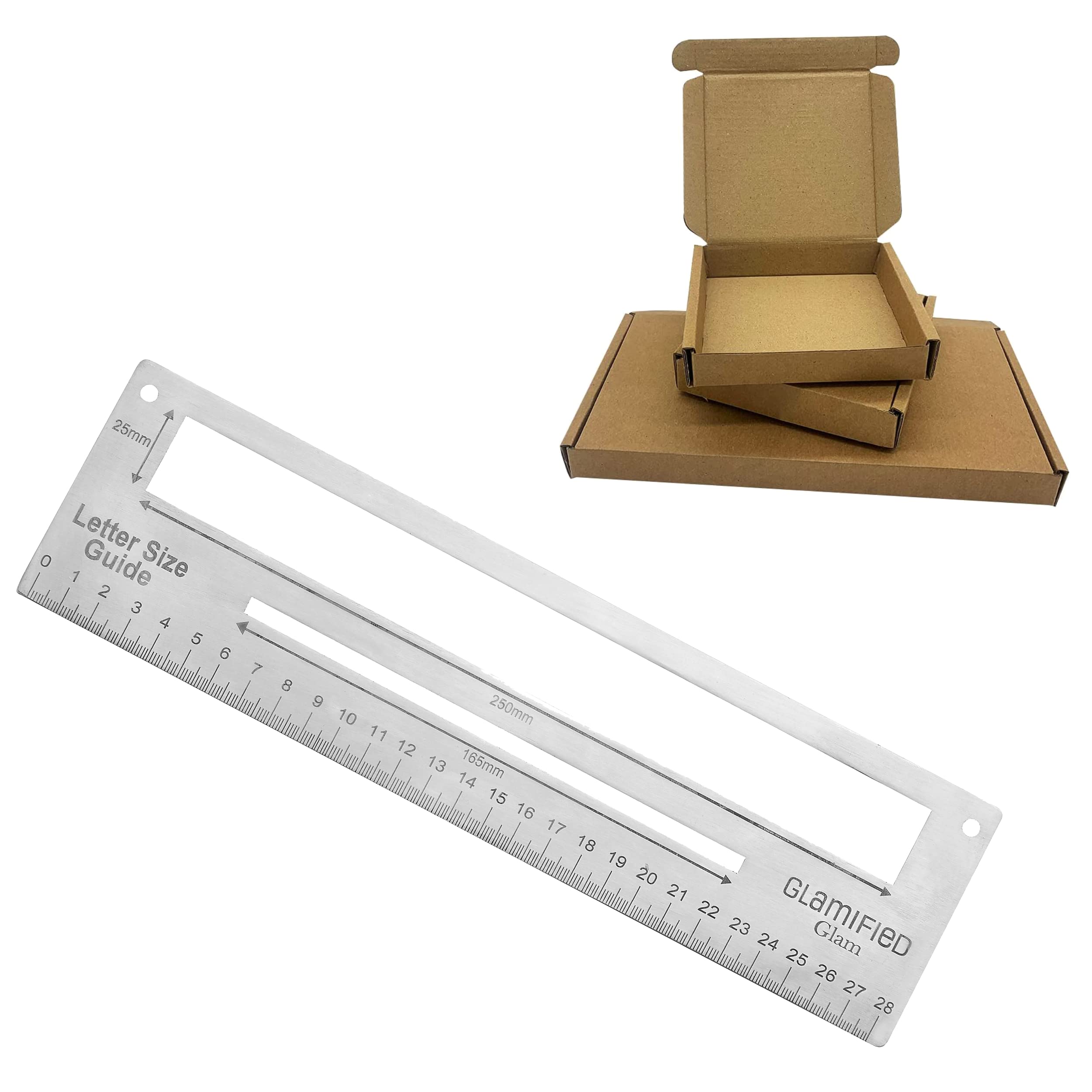 Glamified - Mail PiP Letter Size Guide Ruler, Letter & Parcel Size Pricing in Proportion Charge Guide with Ruler Portable and Durable - Image 3