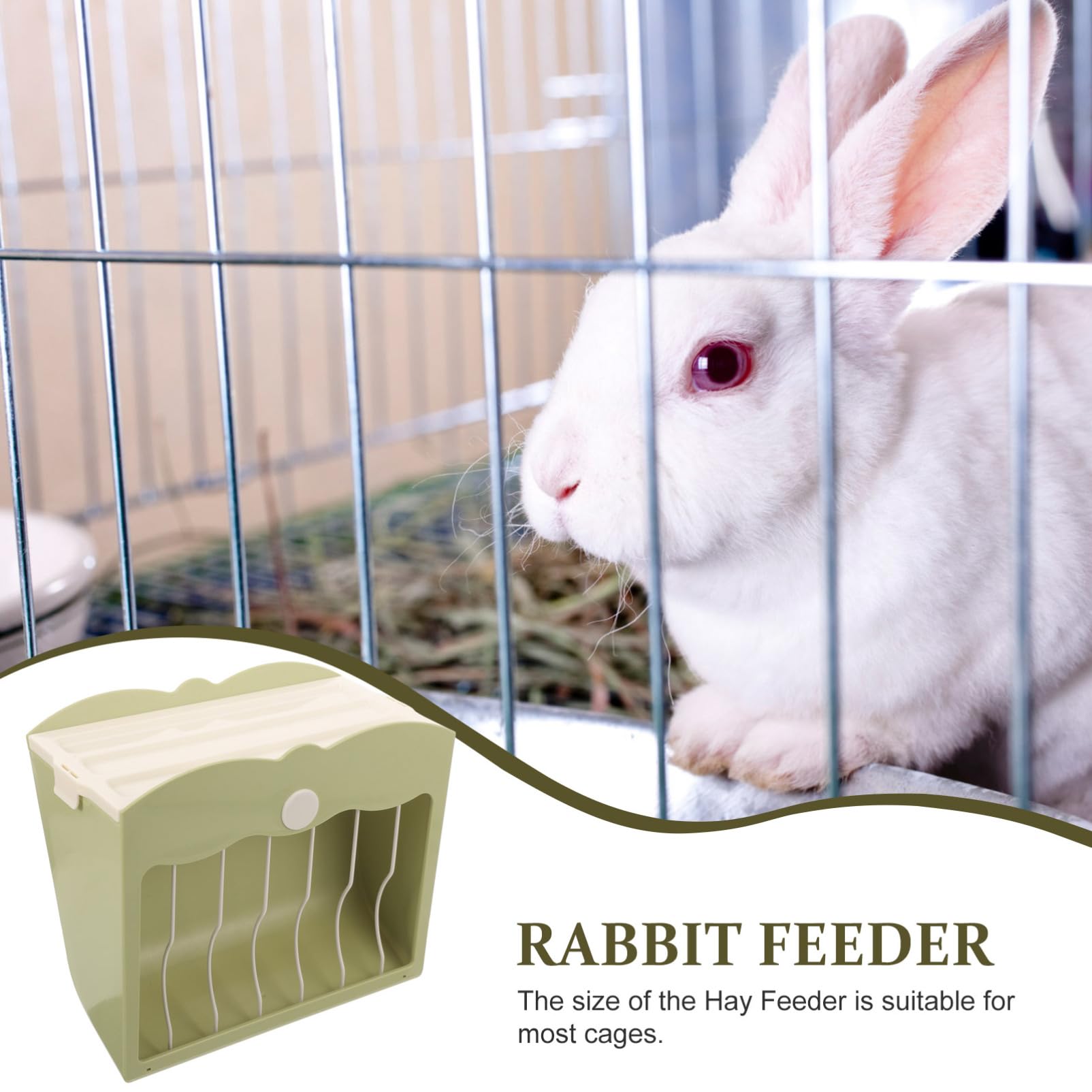 BESTonZON Kaninchen Hellgrüner Futterbehälter Futterspender aus Kunststoff Abnehmbar und Sauber Haltend für Kleine Haustiere und Hamster für Käfige