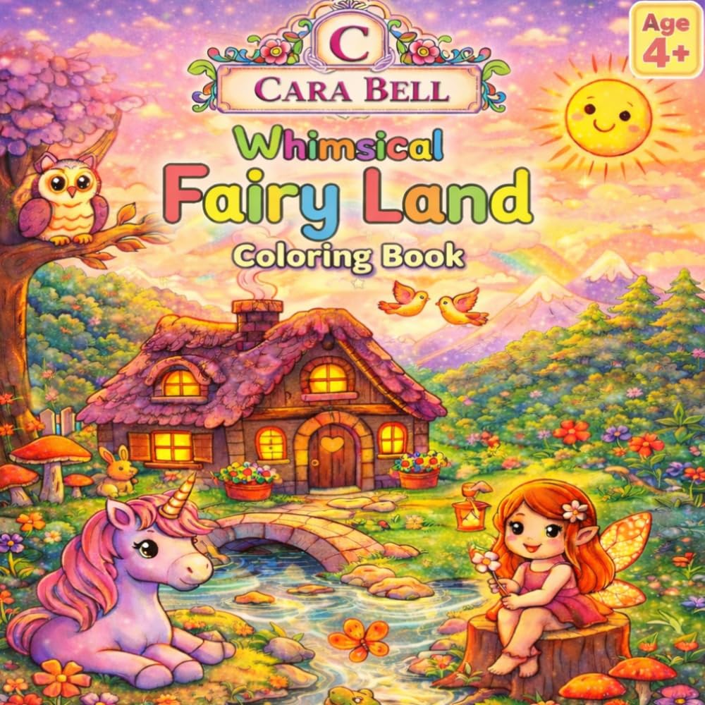 Whimsical fairy land coloring book