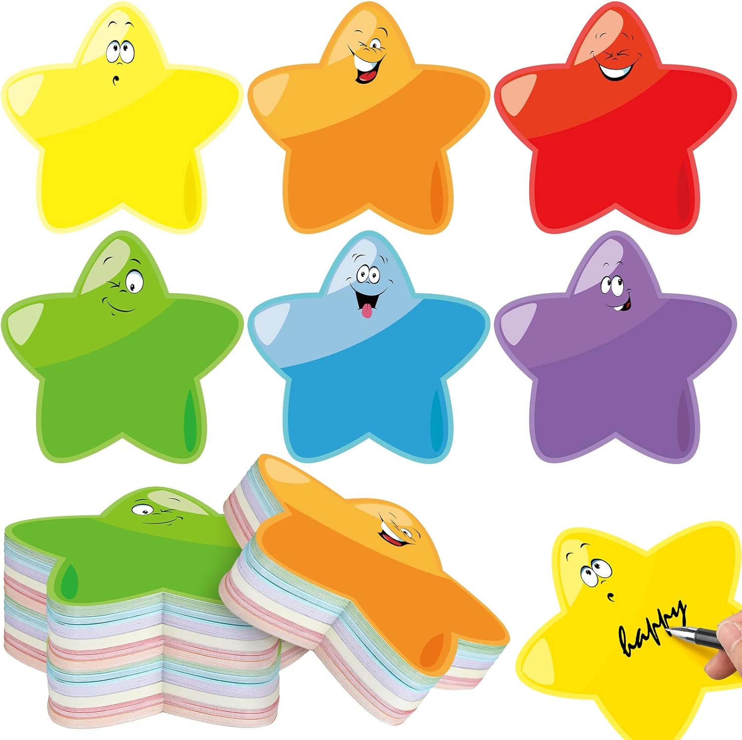 90 Pieces Stars Bulletin Board Cutouts Rainbow Colored Star Bulletin Board Smile