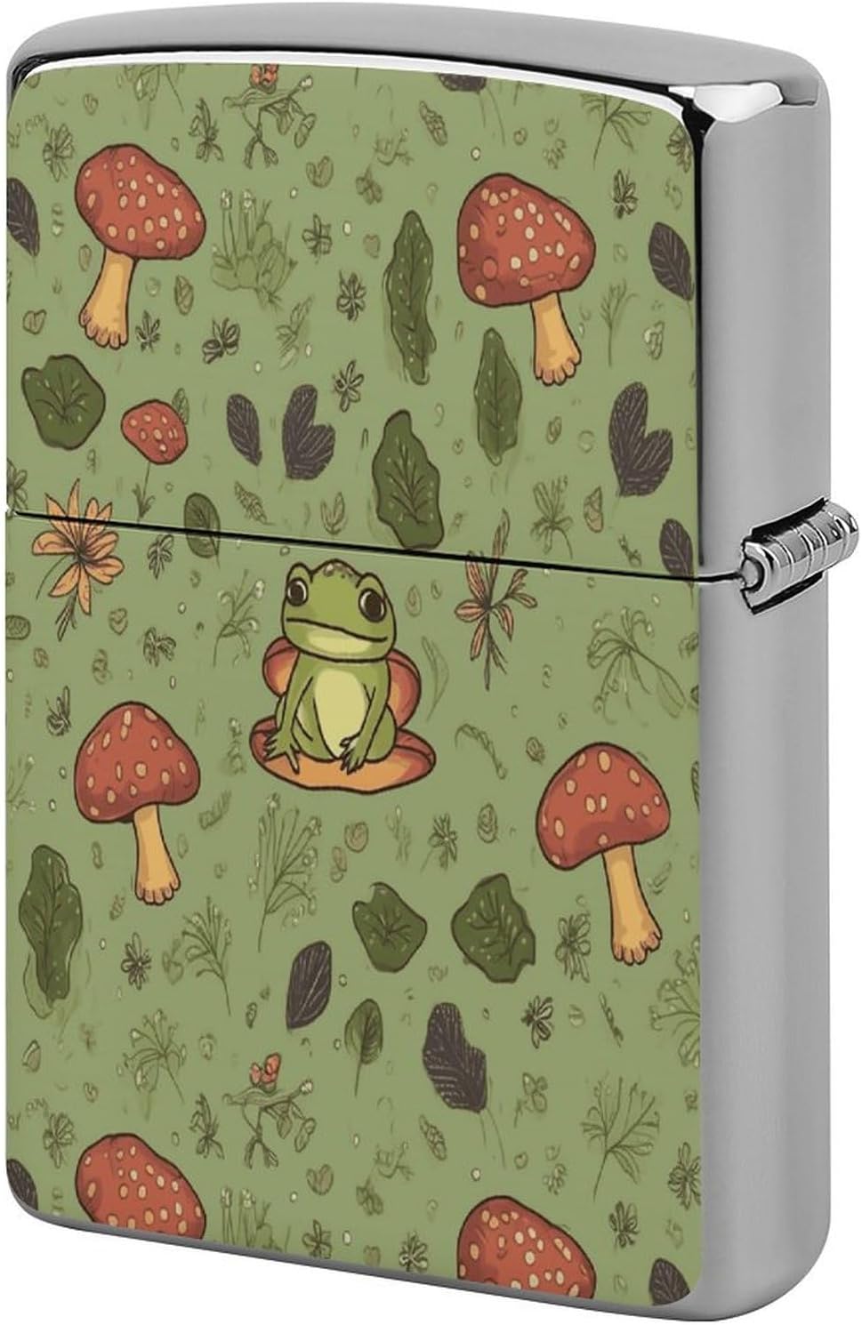 Frogs and Mushrooms Metal Lighter Case Cover Lighter Sleeve