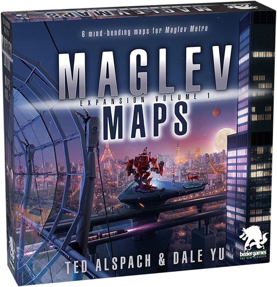 Maglev Maps Board Game, Strategy Board Game for Adults and Family, Tile Laying, Engine Building, Fun Pick Up and Deliver Gameplay, Futuristic Theme