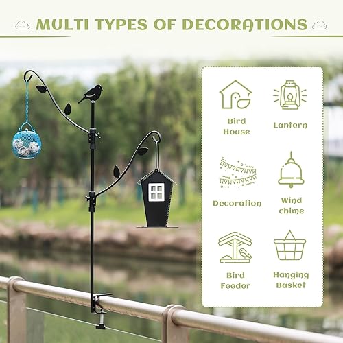 Miniatura 6 de Comedero para pájaros de cubierta con múltiples ganchos y ramas ajustables para porche