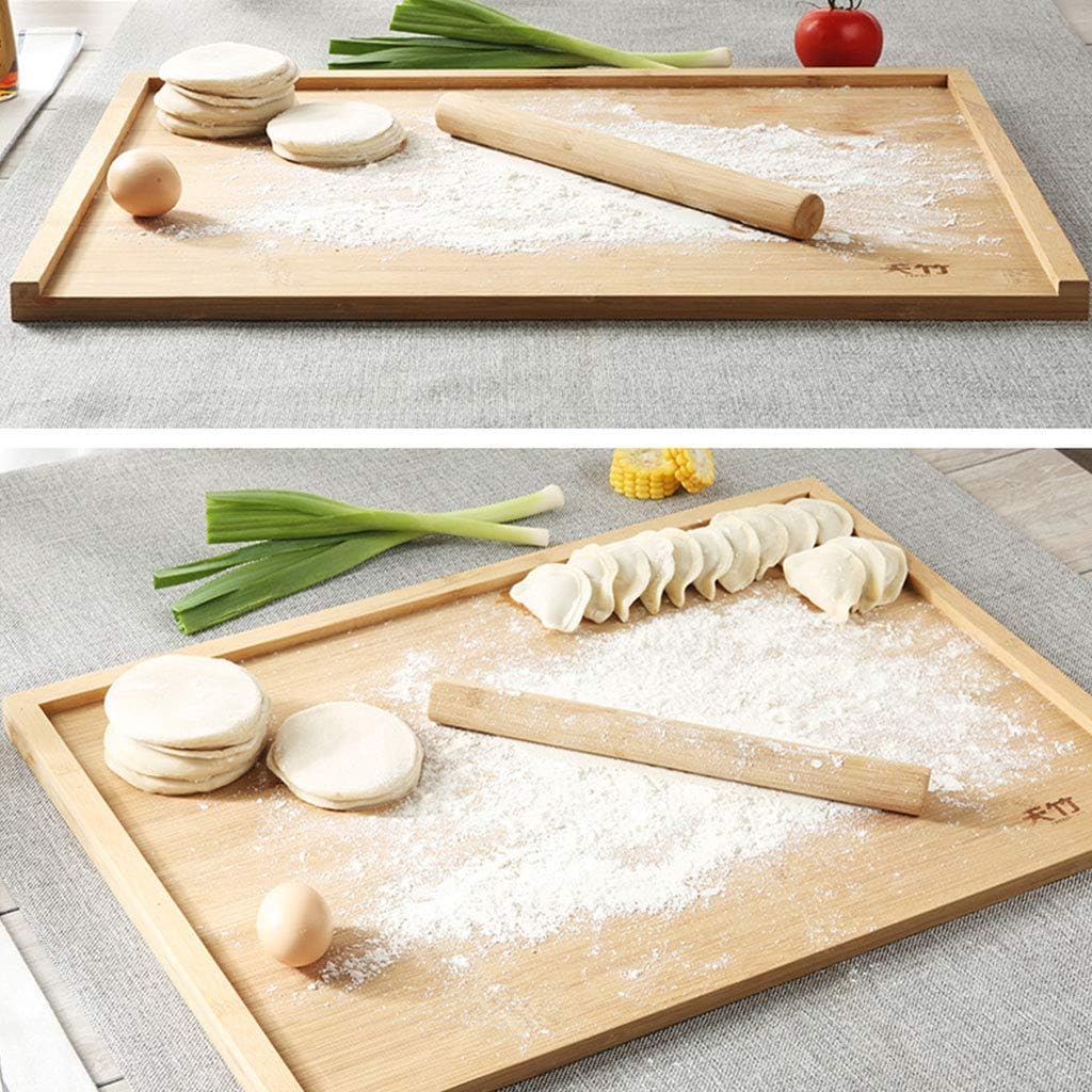 Bamboo Cutting Board for Kitchen Three Sides of The Enclosure Ensure That The Workbench is Clean Large Serving Board Chopping Board for Meat Vegetables and Fruit 4 Sizes (60 * 41 * 1.5cm/