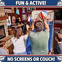 Vista 7 de Pop-A-Shot - Home Dual Shot Juego de baloncesto arcade para el hogar Aro de puntuación con sensor, 16 modos de juego, 7 bolas Plegable para un