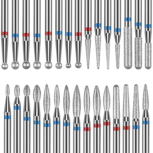 Juego de 30 brocas de diamante para uñas Rolokit de 332 pulgadas para taladro de uñas puntas para taladrar uñas herramientas para remover uñas de
