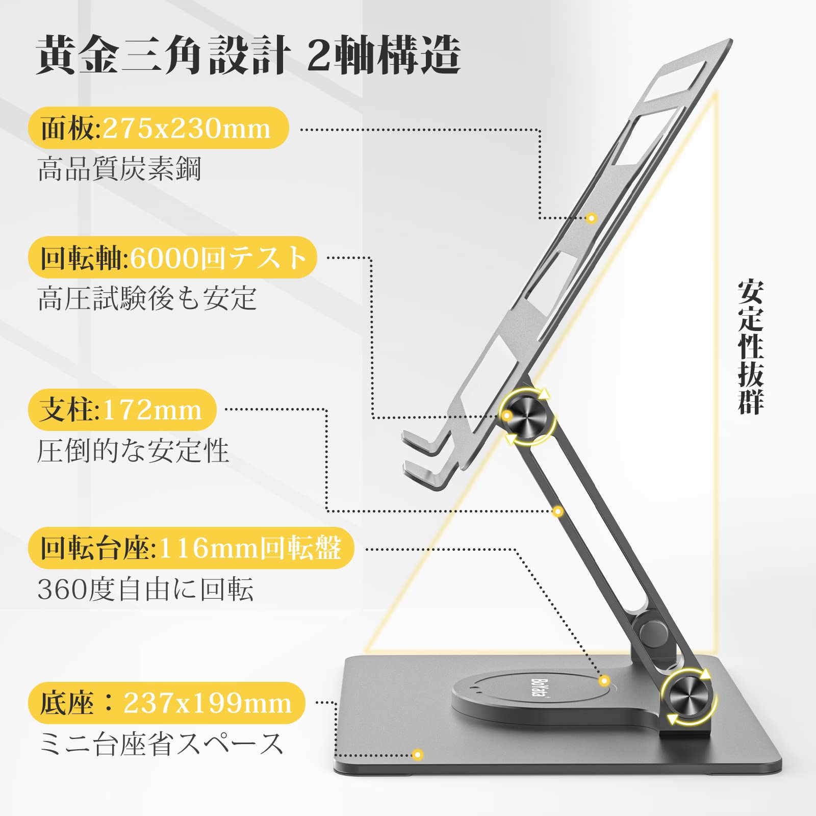 Amazon.co.jp: BoYata ノートパソコンスタンド 360回転式 PCスタンド