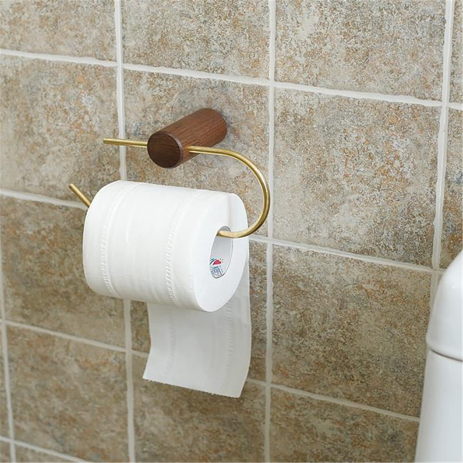 Kreatywny uchwyt na ręczniki papierowe z litego drewna i stojak na papier toaletowy do kuchni i jadalni - stylowy naturalny brązowy design 20 cm, idealny do dekoracji domu