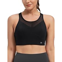 Yvette Racerback Sports Bra High Support High Neck Sports Bras for Women Soft Moisture Wicking Supportive No Bounce Running,Black,3XL Plus