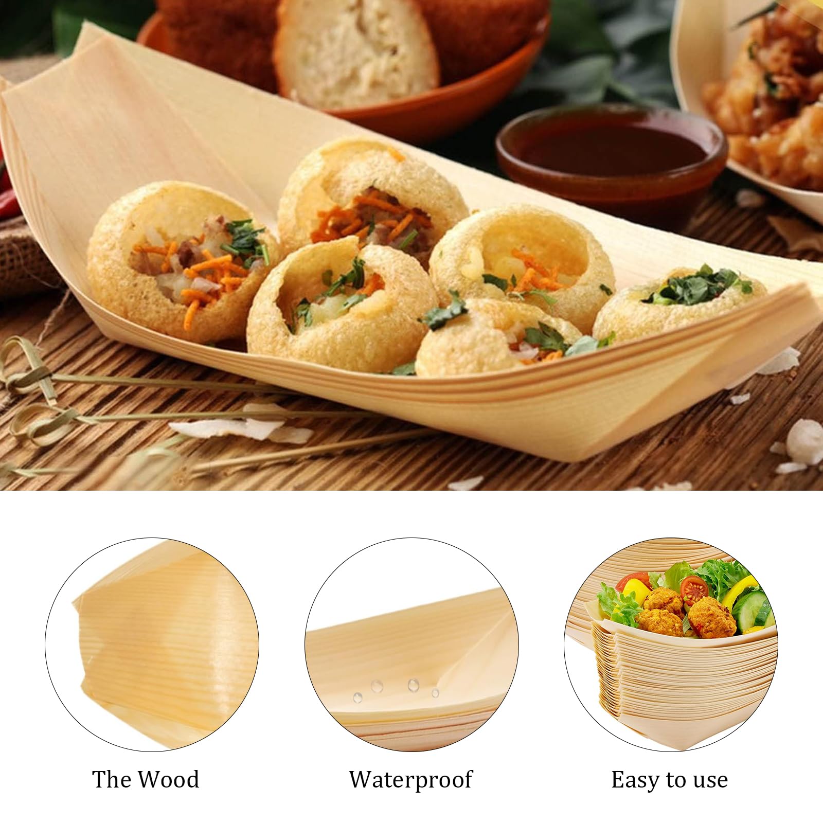 HHEETTT Fingerfood Schalen,100 Stck Schiffchen Snackschalen,Bambus  Schalen,Abbaubar Einweggeschirr Einwegschalen,Holz Schiffchen fr Fingerfood  Snacks Grillen Salate : Amazon.de: Kche, Haushalt & Wohnen