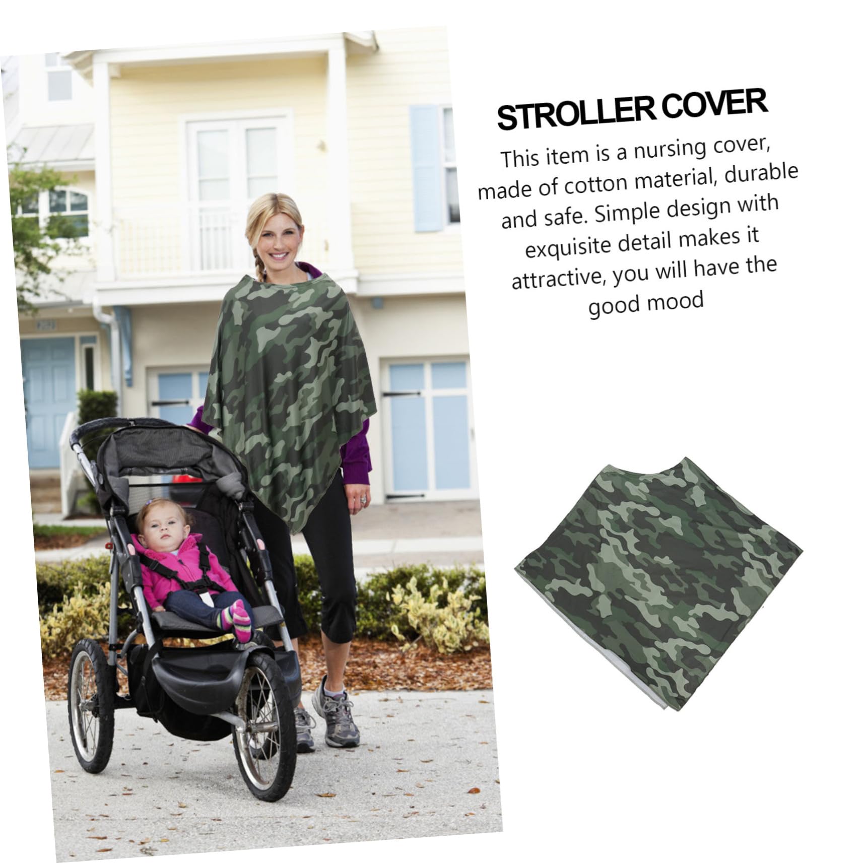 VICASKY 2piezas Cubierta De Lactancia Camuflaje Para Exterior Chal De Lactancia Cómodo y Práctico Protector Para Cochecito Para Viajes y Paseos Bebés