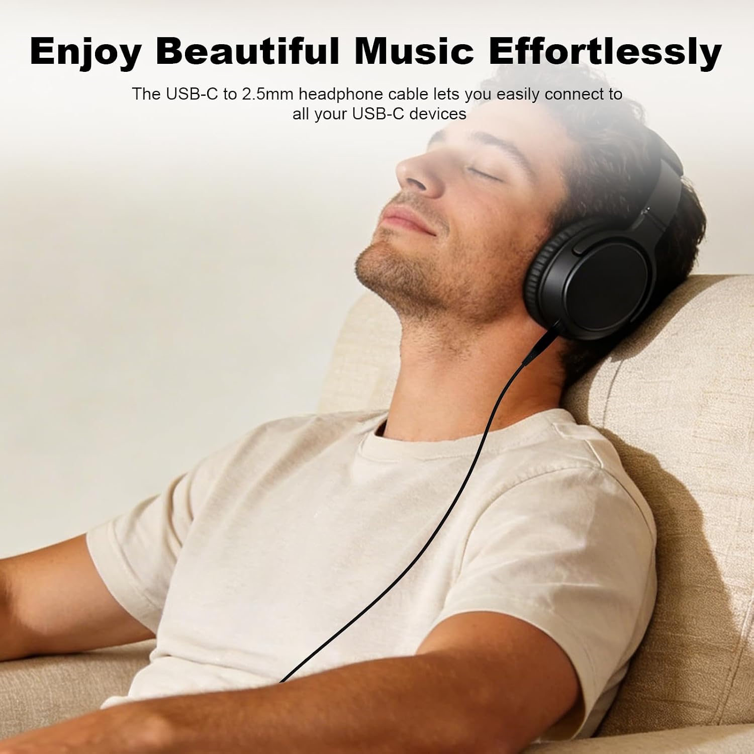 USB-C to 2.5mm Audio Cable Compatible with Bose QuietComfort, QuietComfort Ultra, QC45, QC35, QC35 II, QC25 Soundlink SoundTrue Headphones Cord Replacement for iPhone 15/16/17, PC, Smartphone