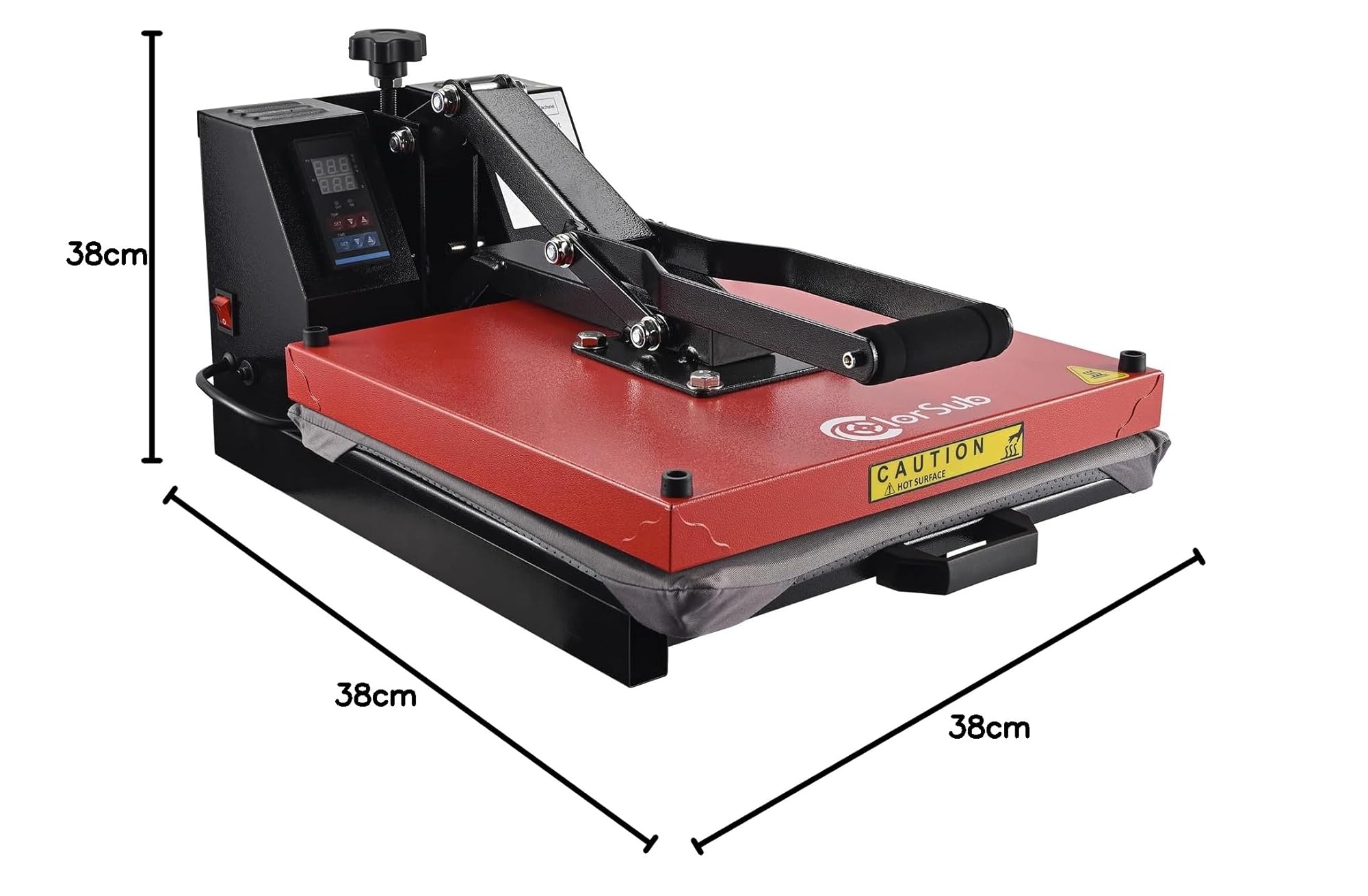 ColorSub Digitale Sublimationsmaschine, 38 x 38 cm (15 "x 15"), Hitzepresse，Gleit-Thermopresse, geeignet für T-Shirts, Taschen, Kissen, Puzzles, Kleidung,HTV-Vinyl-Projekte 1600 W