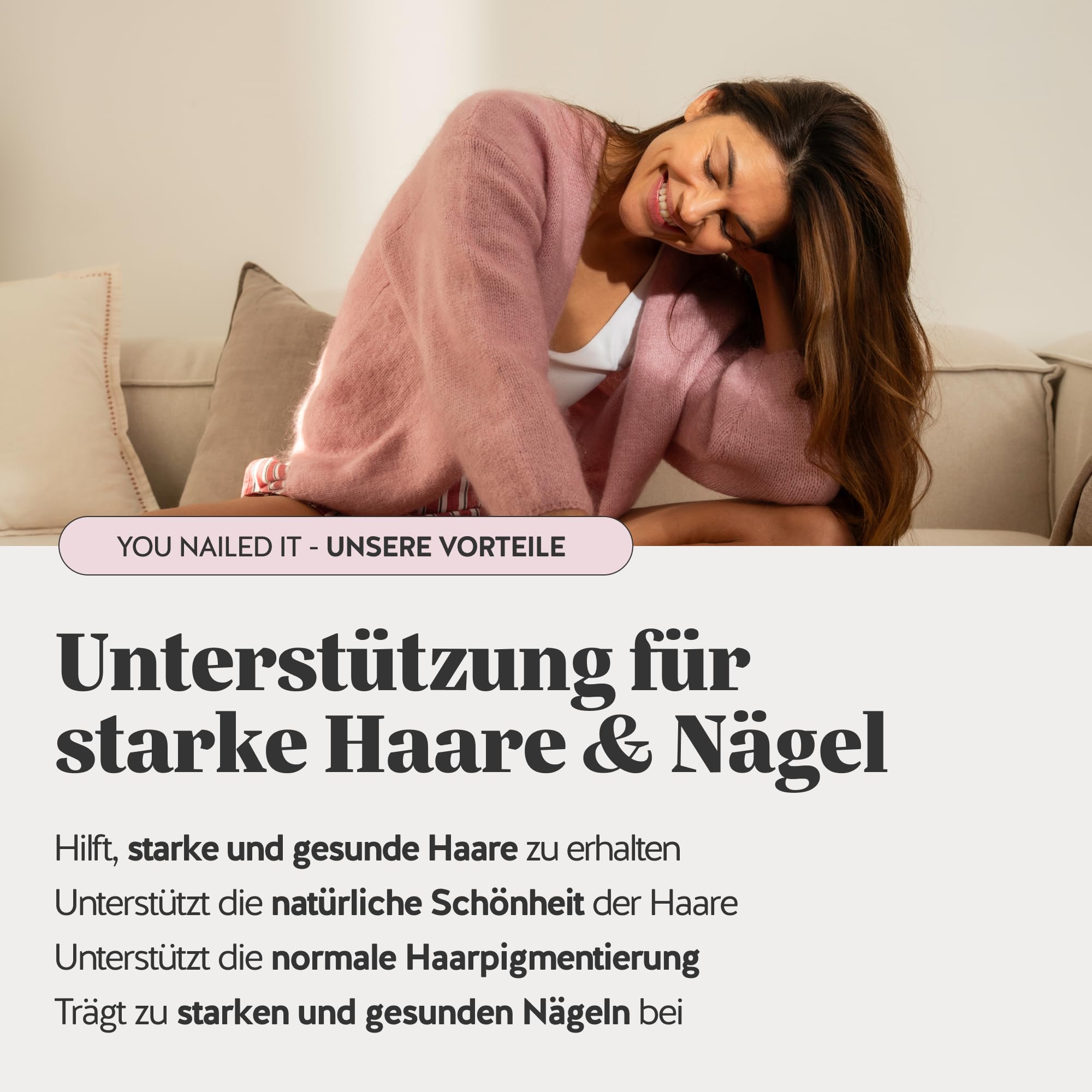 Bears with Benefits - Gummibärchen Keratin - Haare & Nägel - 90 Stück | You Nailed It Nail & Hair - Keratinhydrolysat, Biotin, Vitamin C, E, Zink - Vorrat für 3 Monate - Zuckerfrei, Vegetarisch