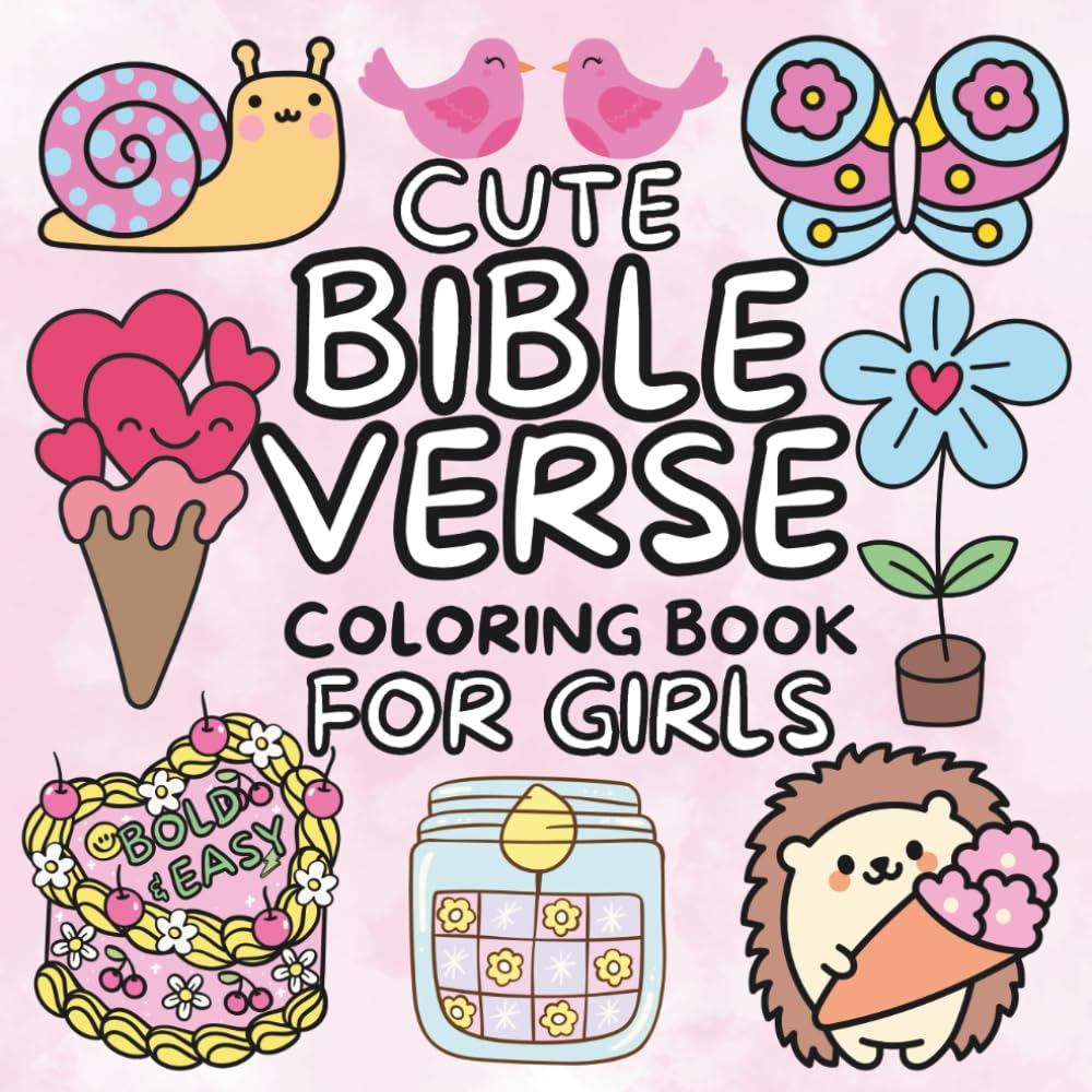 Cute Bible Verse Coloring Book For Girls: 50 Bold & Easy Designs | Christian Scripture Quotes (Bold & Easy Coloring Books)