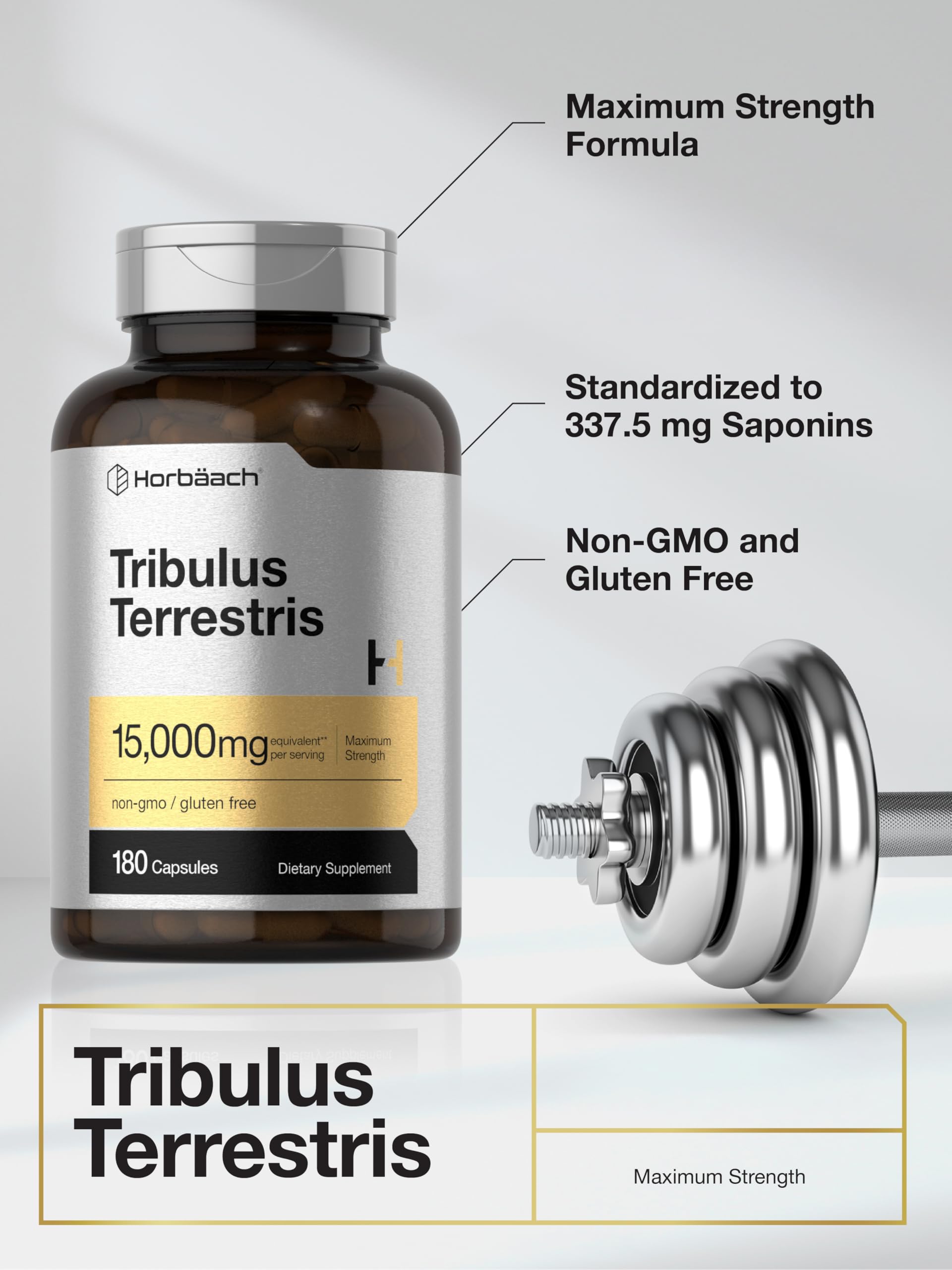 Horbäach Tribulus Terrestris for Men | 180 Capsules | Maximum Strength — Amazon image 4