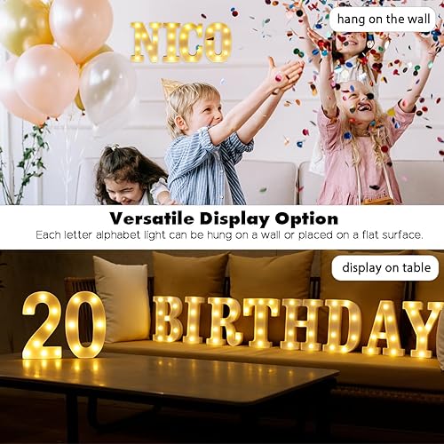 Miniatura 6 de Números de marquesina LED, números pequeños iluminados para fiestas, 8.58 pulgadas, número iluminado a pilas para cumpleaños, luz nocturna, mesa o