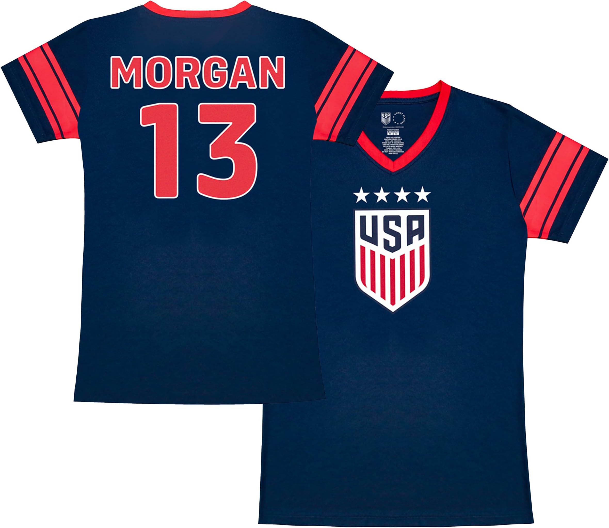 Official Licensed U.S. Soccer 4 Star USWNT Players Girl's Game Day Shirts Football Tee Top