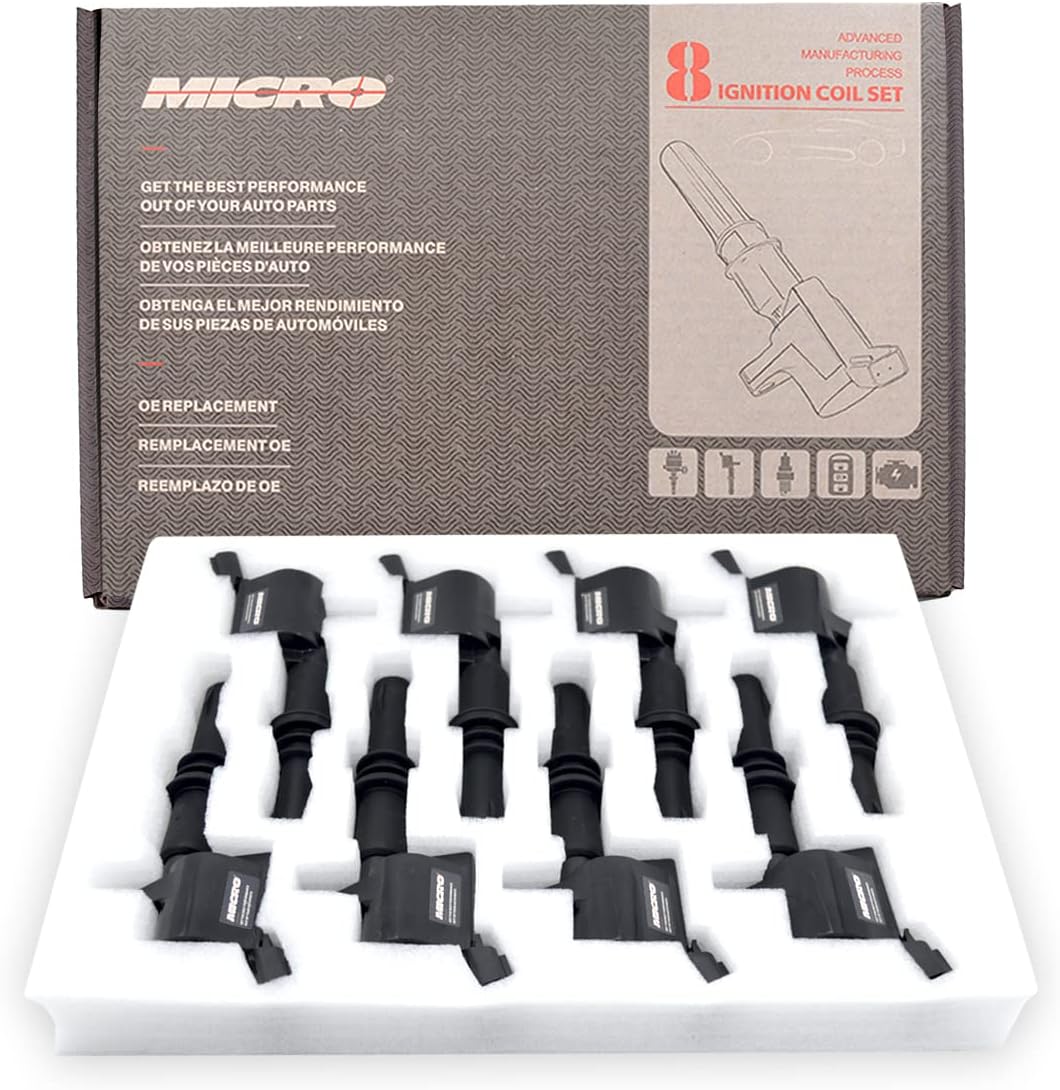 Micro Performance Ignition Coils DG511 FD508 and SP546 Iridium Spark Plugs replacement for Ford Lincoln Mercury F-150 Expedition F-250 Super Duty F-350 Super Duty 5.4L Mustang C1541(set of 8)