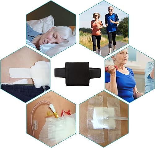 Miniatura 4 de Cinturón de soporte de tubo G transpirable, cinturón de diálisis peritoneal, tubo de alimentación de esponja cuadrado grande, gastrostomía J peg,