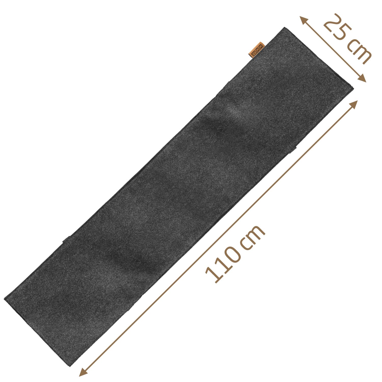 Miqio Design Filz Bierbankauflage - bequem gepolstert - Sitzauflage für Bierzeltgarnitur - Sitzpolster für Bierbänke – 110x25 cm für Kurze und Lange Bänke geeignet - Dunkelgrau anthrazit