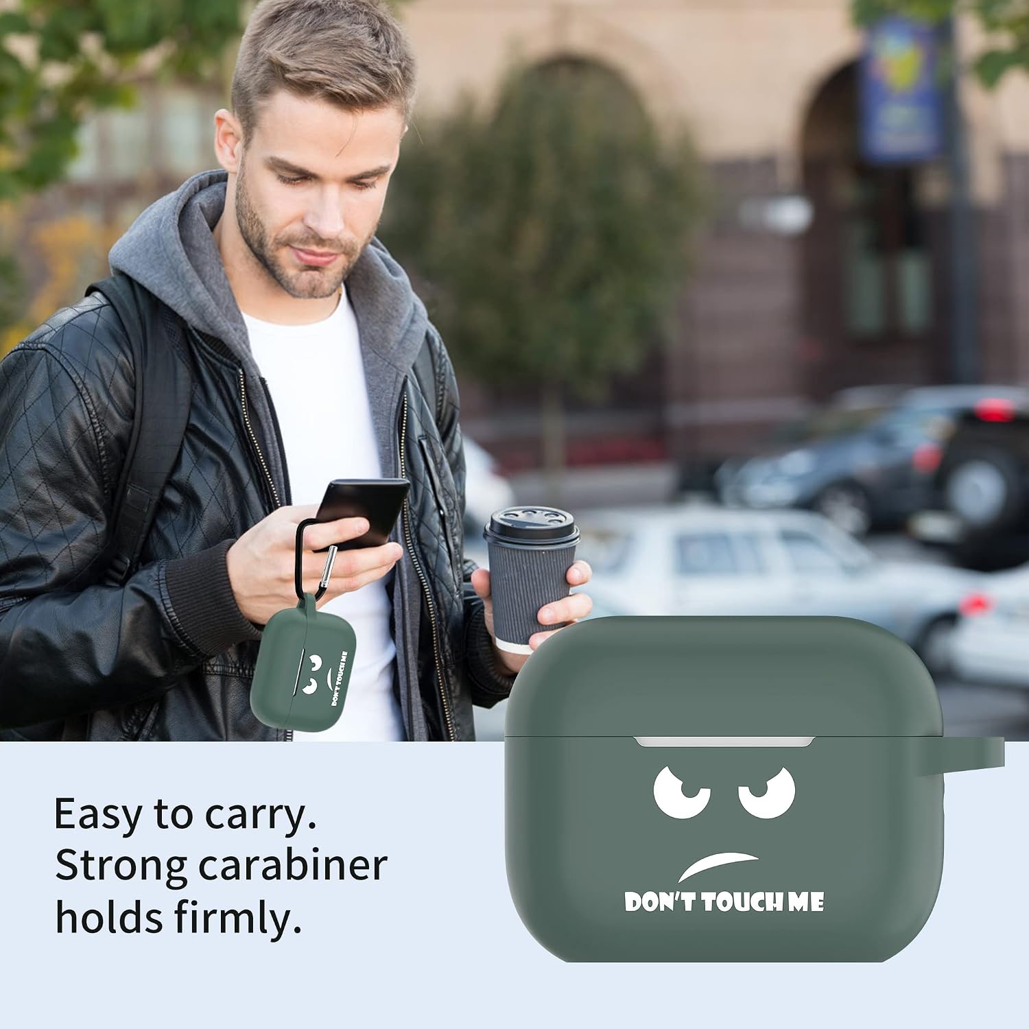 Airpods Pro 2nd/1st Generation Case Cover 2022/2019,CACOE Silicone Case for AirPods Pro 2nd/1st,Protective Skin AirPod Pro 2nd/1st Cases Shockproof Air Pod Cute Funny Accessories with Keychain(Green)