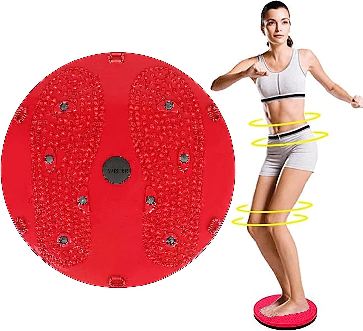 Twister | Tummy Twister | Body Toner | Waist Trimmer | Fat Burner | Fitness Accessories | Fat Buster Workout Perfect Home Gym Equipment for Men & Women (Red Twister)