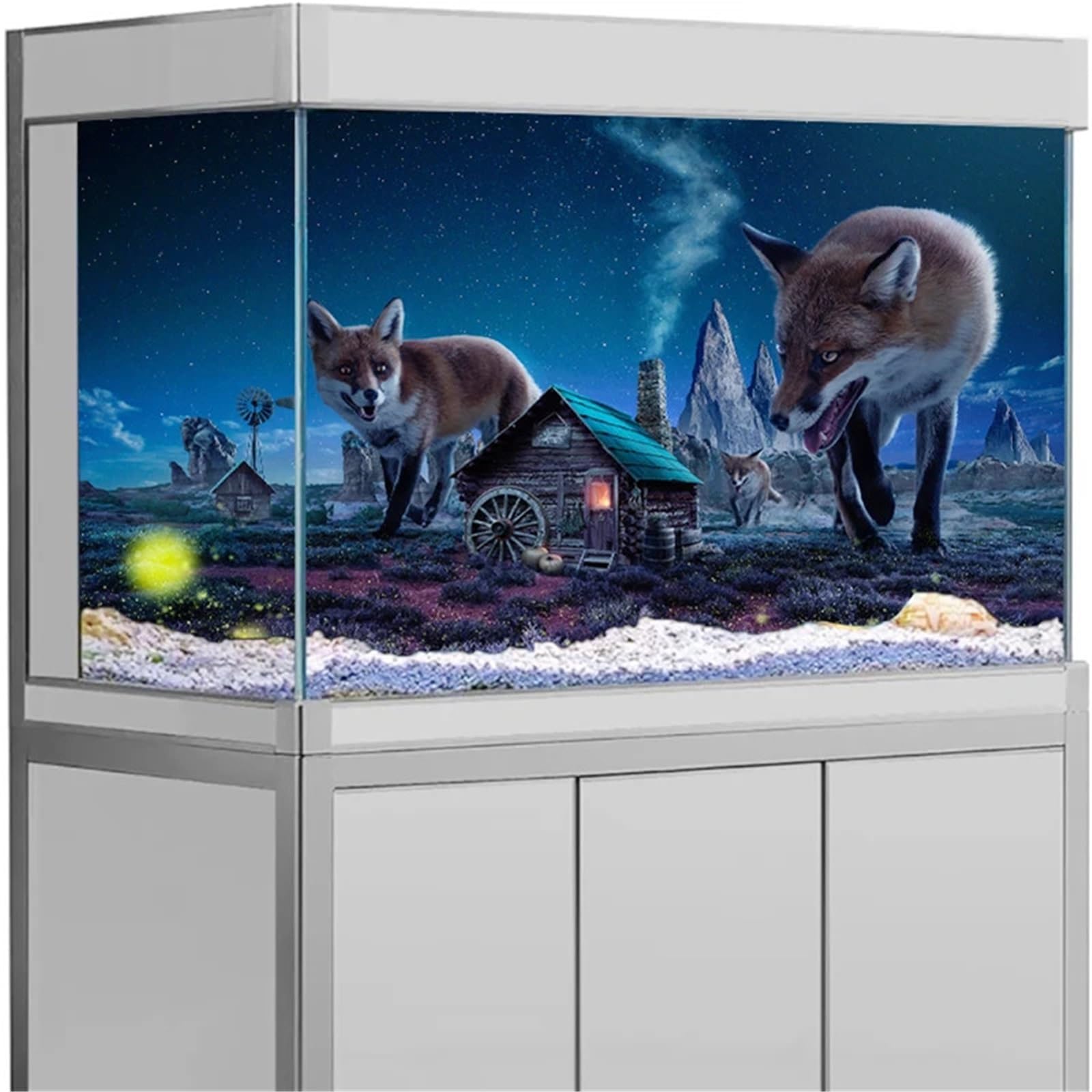 Etiqueta engomada del Fondo Acuario Efecto 3D