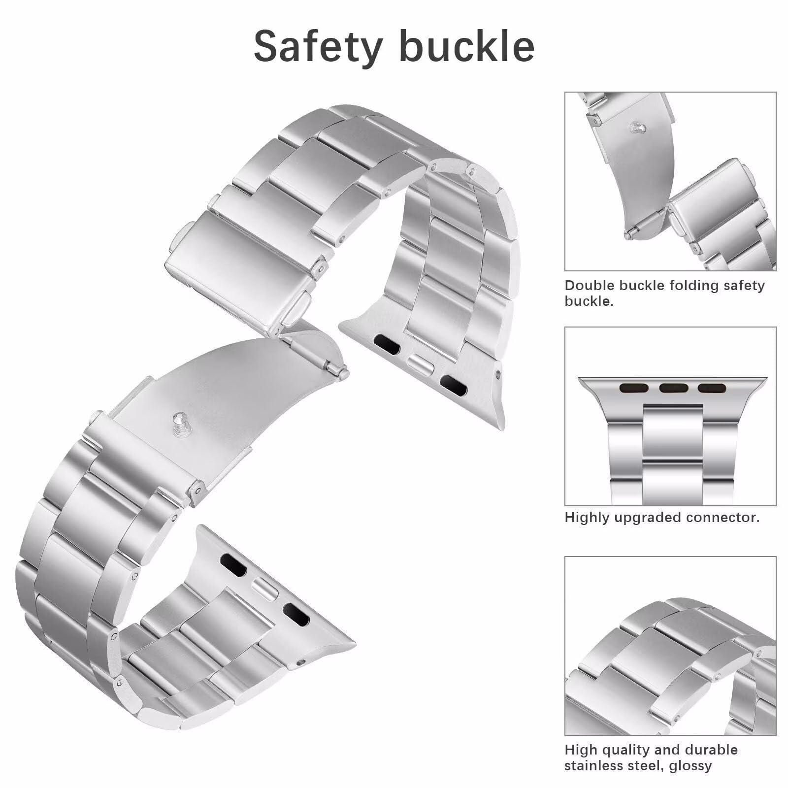 Hongxinzhan Confezione da 2 Cinturino di ricambio in metallo compatibile con Apple Watch