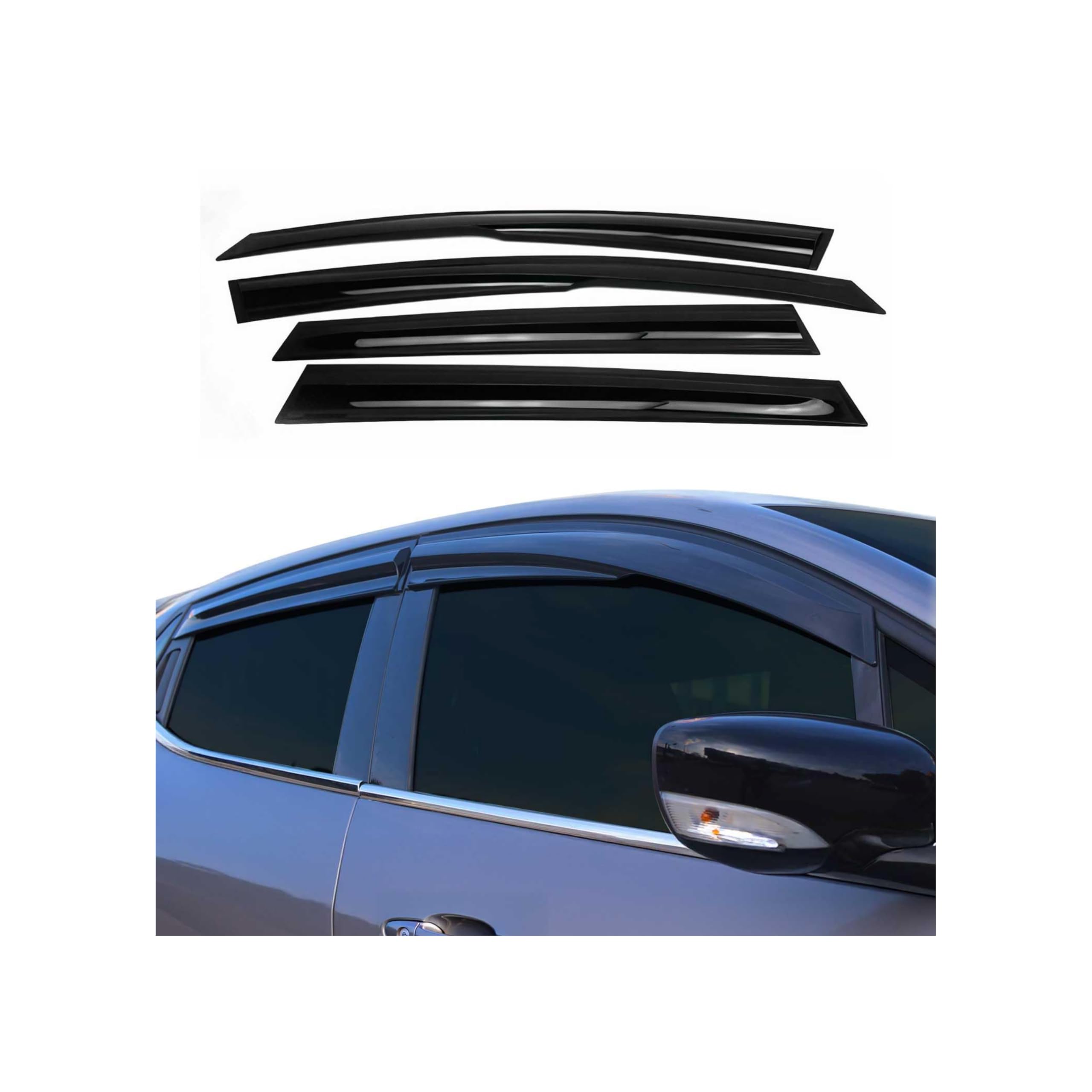 OMAC 4X Owiewki Regenabweiser kompatybilny z Skoda Superb Stufenheck 2015-2024 Akryl Dunkel