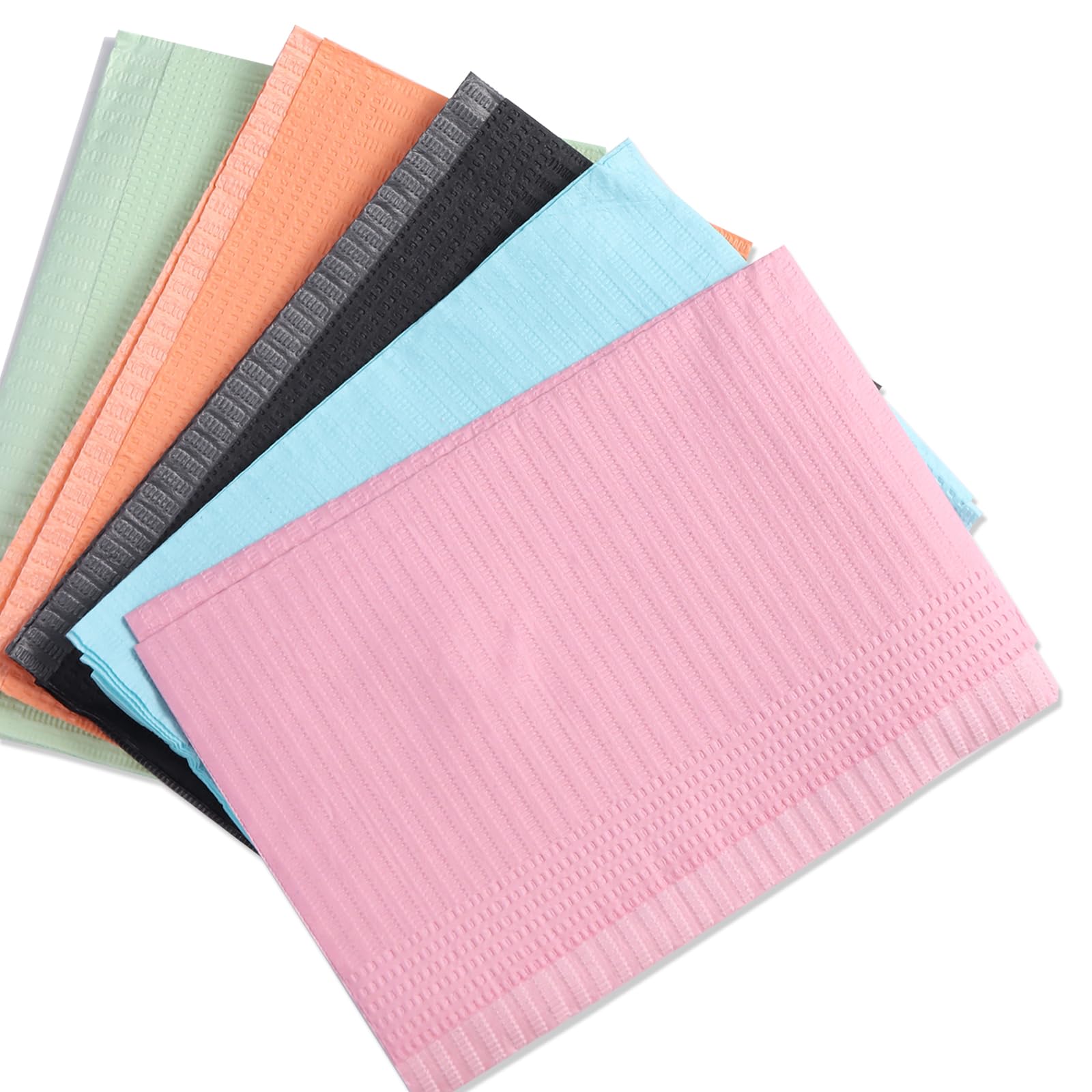 50Pcs Disposable Nail Art Table Mat, Colorful Foldable Nail Table Towels for Acrylic Nail Practice, 3 Ply Waterproof Tattoo Bibs Clean Pads Nail Table