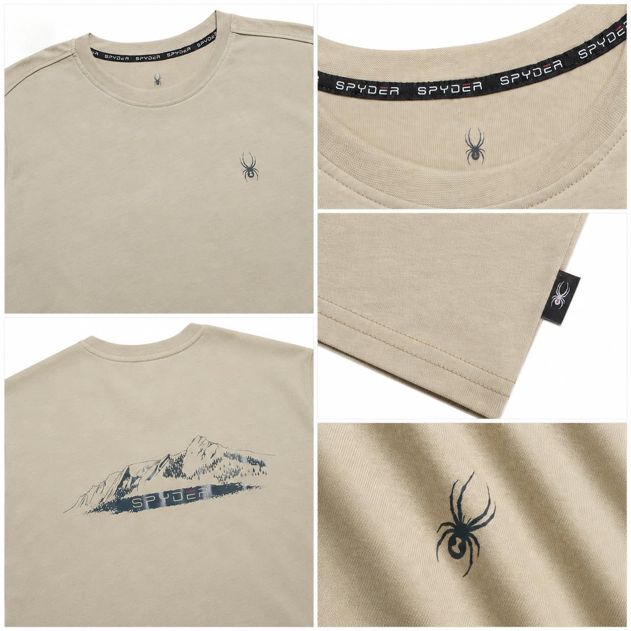 Spyder Camisetas para hombre, mezcla de algodón suave, manga corta, cuello redondo, camisetas casuales para uso diario