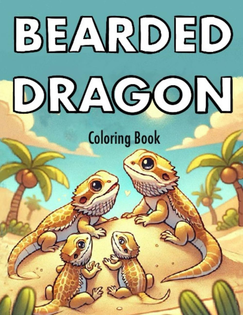 Bearded Dragon Coloring Book: Bearded dragon themed coloring pages for all ages