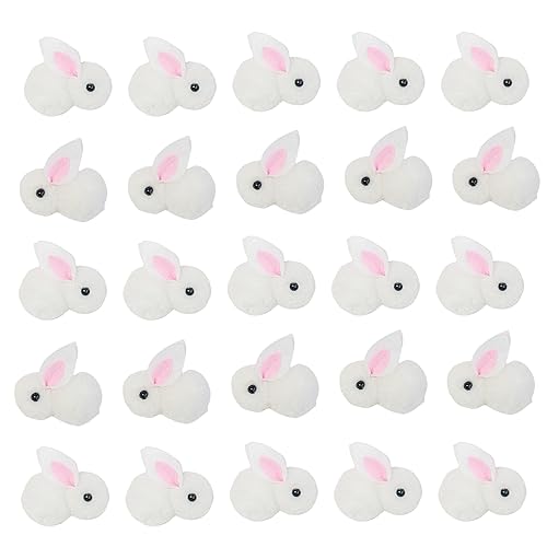 Cielary 25 Pcs 2.5inch Wool Felt Rabbits Cute Plush Ball