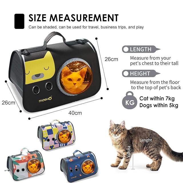 Foto 3 de 6 de PETCUTE Transportin Perro Gato de hasta 7kg,Bolsa Transporte Transpirable para Mascotas con Mango…