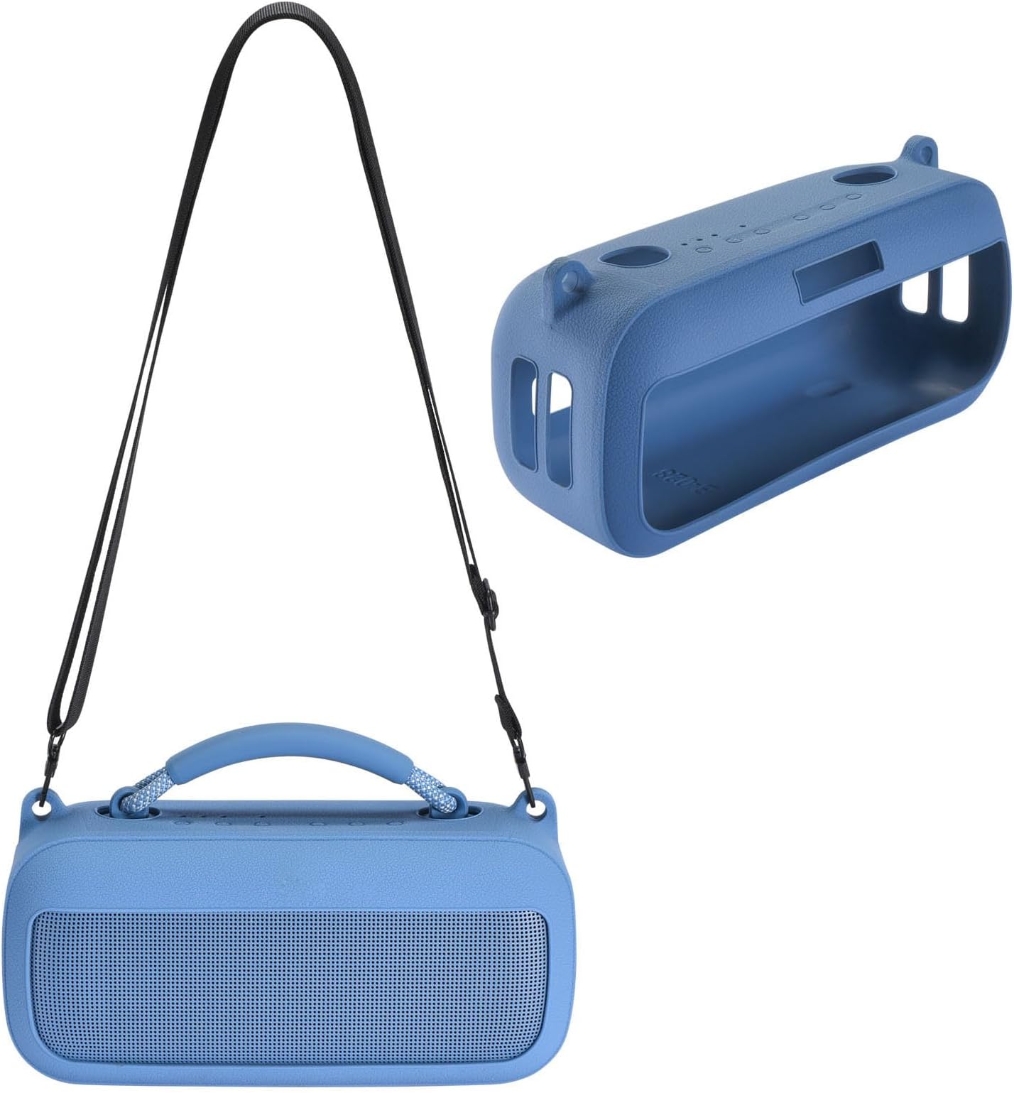 Silicone Case Cover for Bose SoundLink Max Wireless Bluetooth Audio, Travel Carrying Case Protective Cover with Shoulder Strap for Bose SoundLink Max Portable Speaker Accessories (Blue)