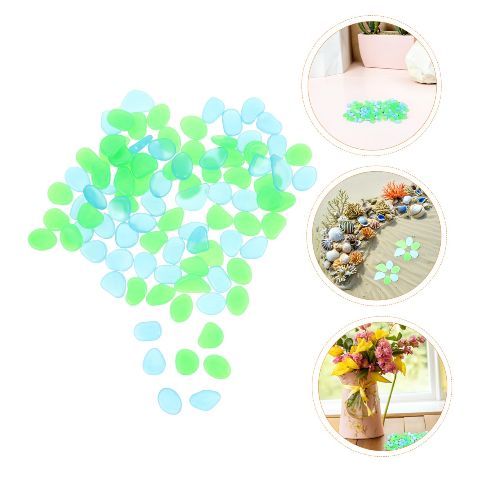 ibasenice 500 Piezas Piedras Luminosas de Resina Decorativas para y Jardines Guijarros Brillantes con Carga Rápida para Decoración Exterior y Peceras Piedras Decorativas Duraderas para