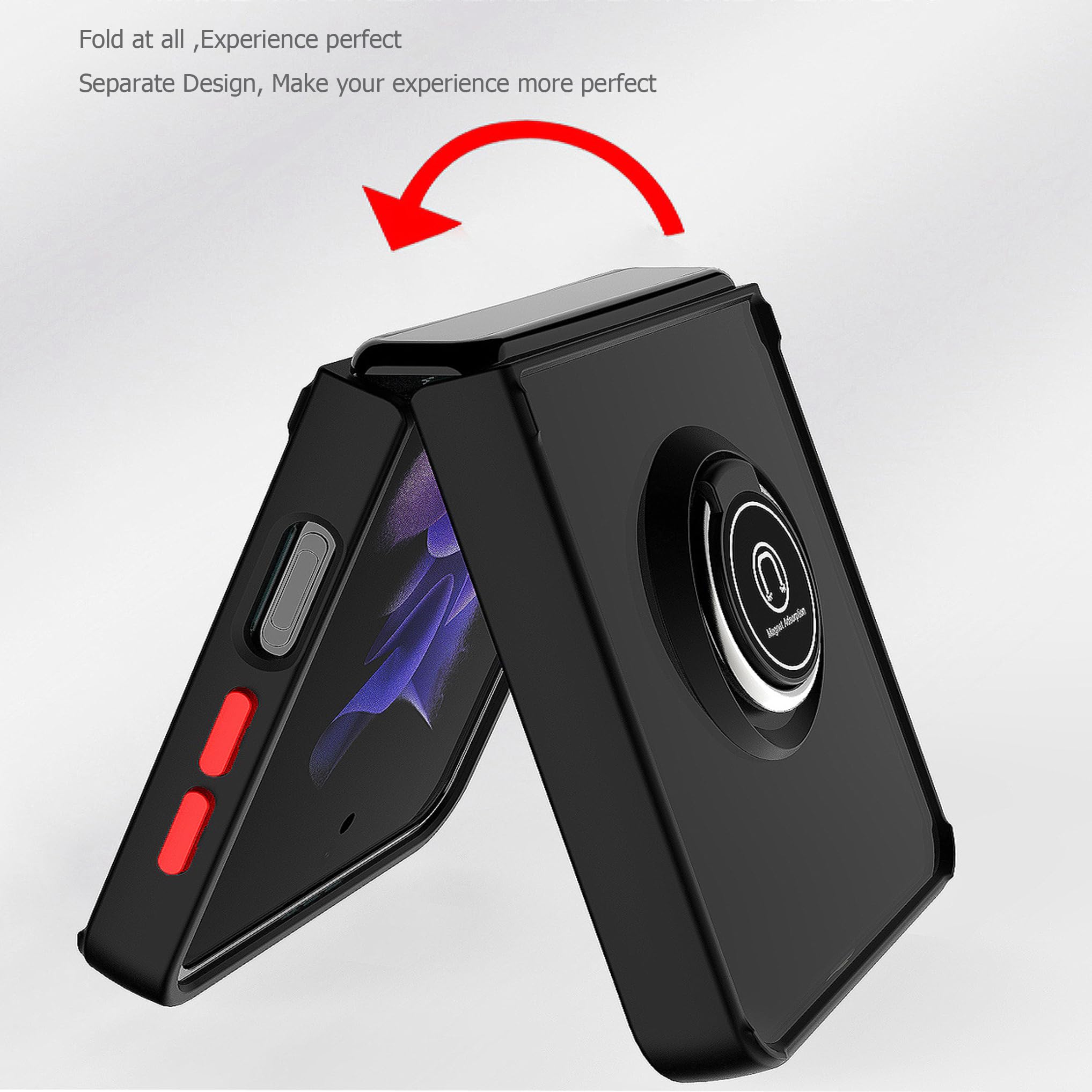 Custodia Per OPPO Find N2 Flip | Cover Antiurto In PC E Silicone - Nero - Foto 6