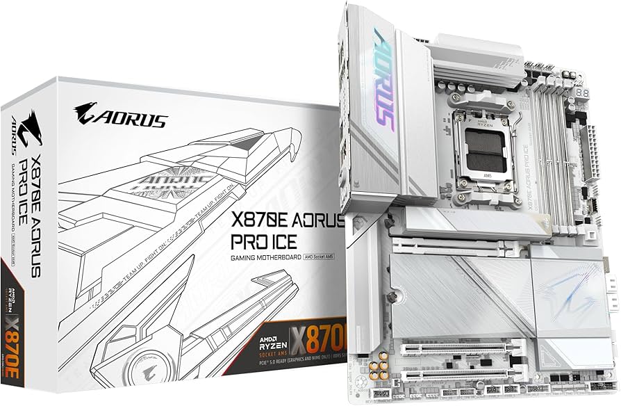 Amazon.com: GIGABYTE X870E AORUS PRO ICE Motherboard - Supports Amazon.com: GIGABYTE X870E AORUS PRO ICE Motherboard - Supports