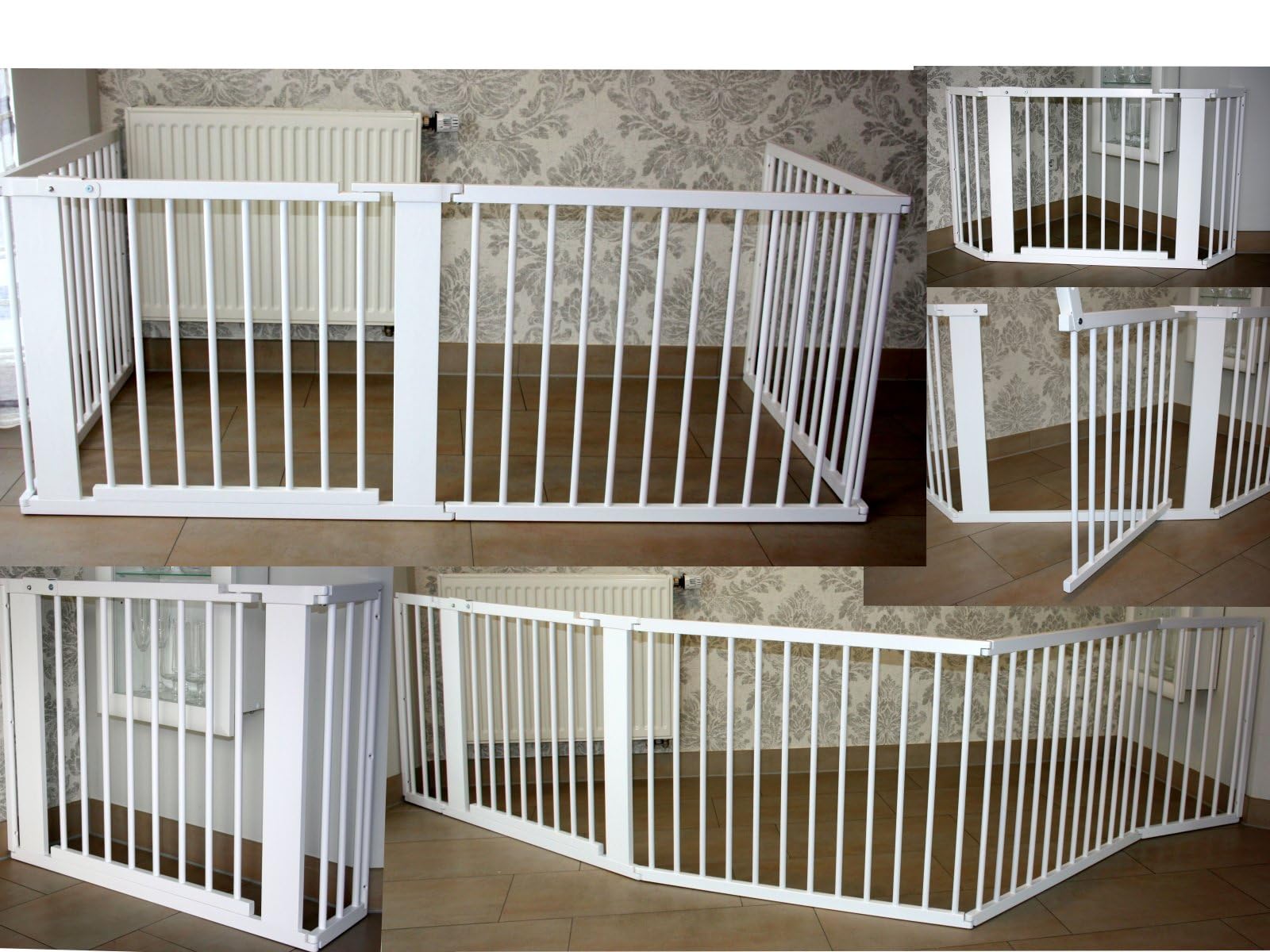 Schutzgitter Absperrgitter Türgitter Treppenschutzgitter V 117 bis 363 cm Weiss (117cm)