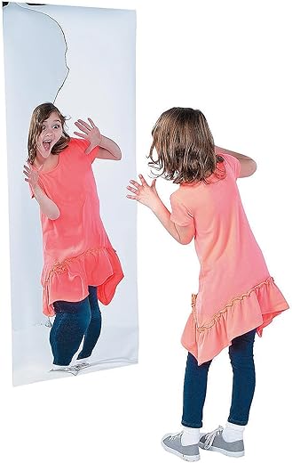 Fun Express Funhouse Mirror – Over 4 Feet Tall Carnival Mirror – VBS Vacation Bible School Decor