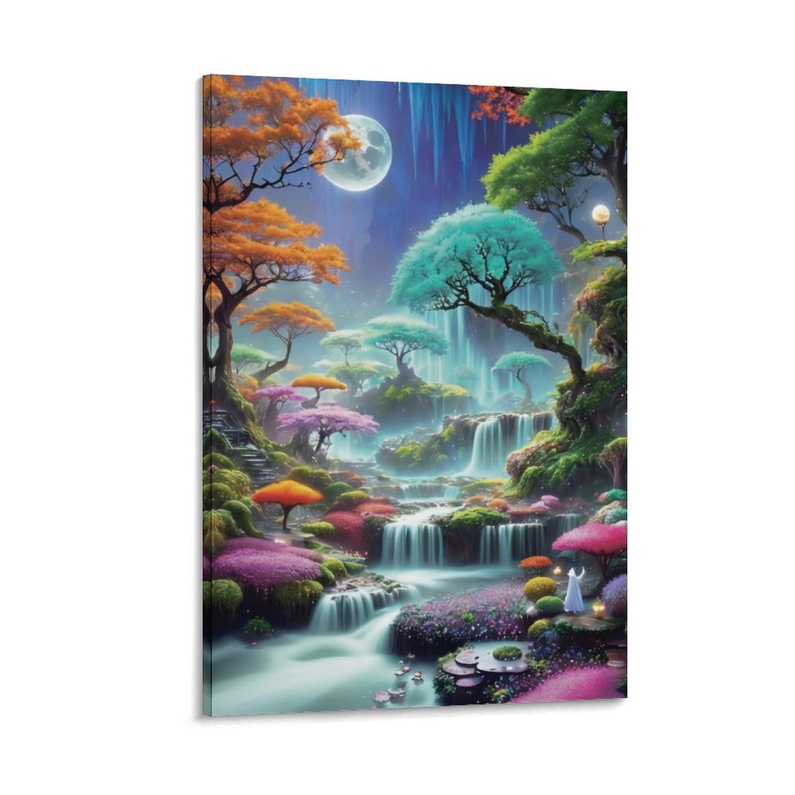 DHBANEIOK Fantasy Forest Landscape Wall Decor Poster Giclee Canvas Prints Modern Wall Art Picture Wall Hanging for Bathroom Wall Decor 16x24inch(40x60cm)