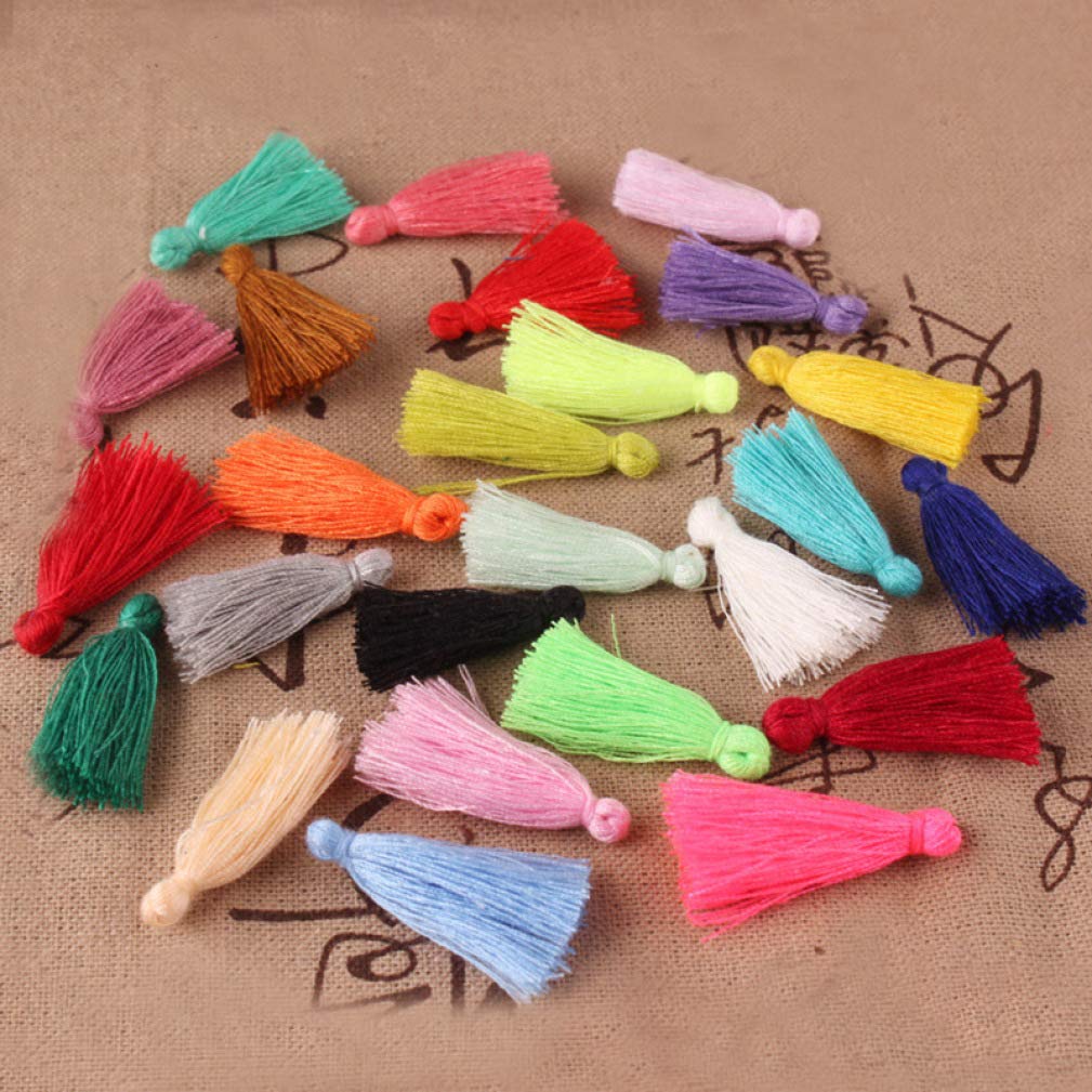 Duories - 50 Mini Pompons Coton 3cm | Franges Colorées Pour DIY Bijoux, Sacs, Déco
