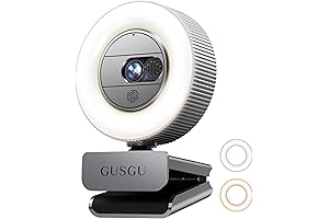 GUSGU G910: Stunning 2K Webcam with Microphone, Light, and Privacy