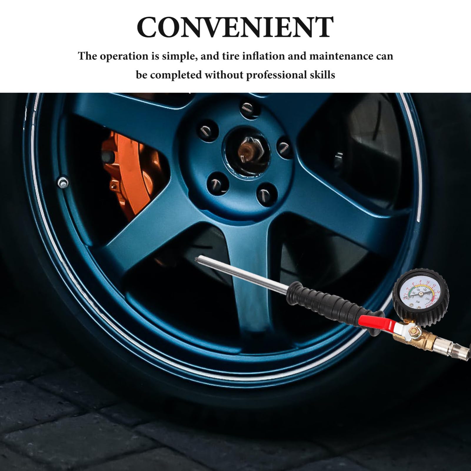 Hemobllo Manometro Digitale per Pneumatici con Misuratore di Pressione Adatto Auto e Moto Realizzato in Metallo Resistente e Portatile per Uso Facile e Comodo